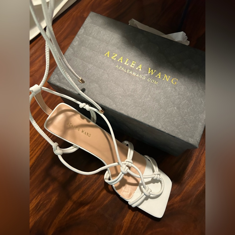 Ivory strappy heels brand new never worn